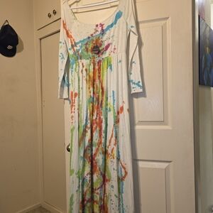 Pinkblush Colorful Splatter Long Sleeve Dress